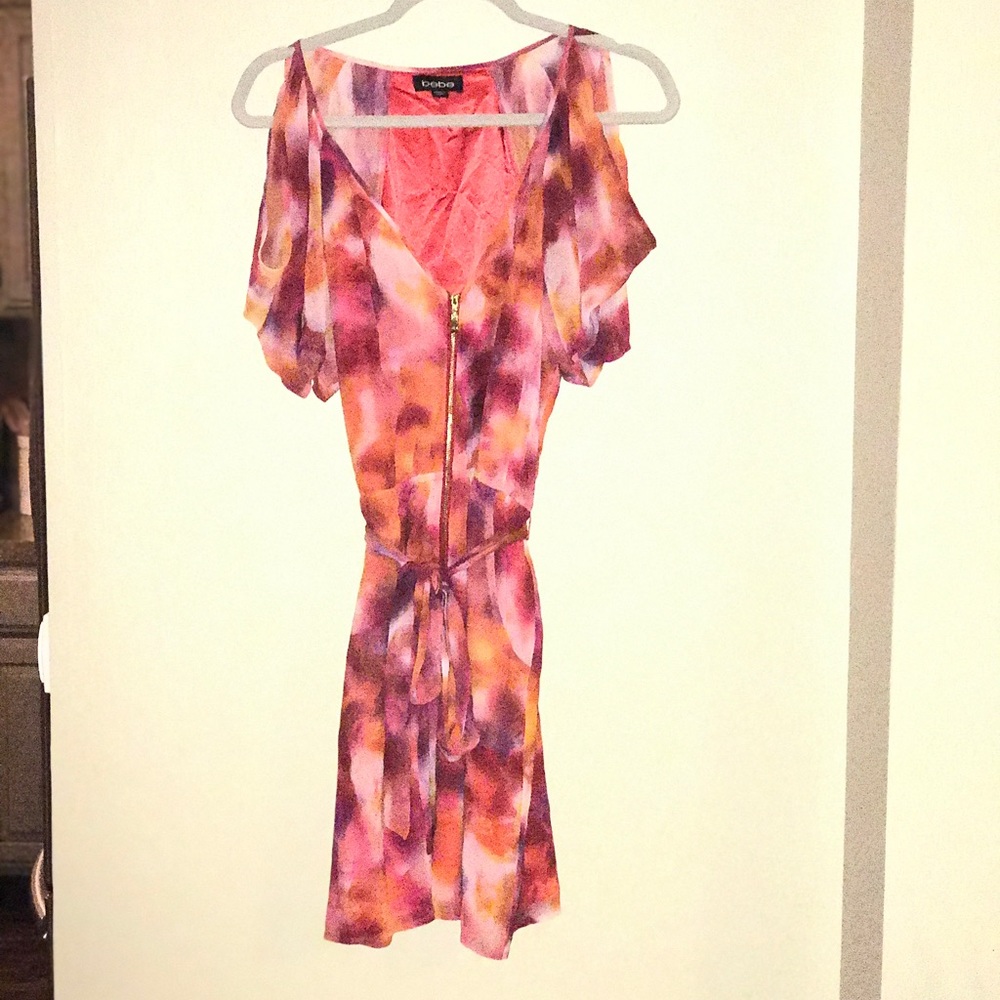Pink & Orange Open Sleeve Dress